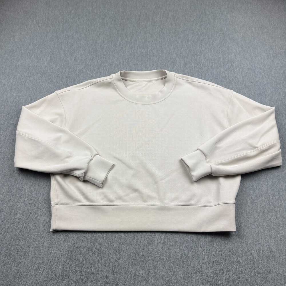 Lululemon‎ Sweatshirt Womens 6 Ivory Perfectly Oversized Cropped Crew Softstreme